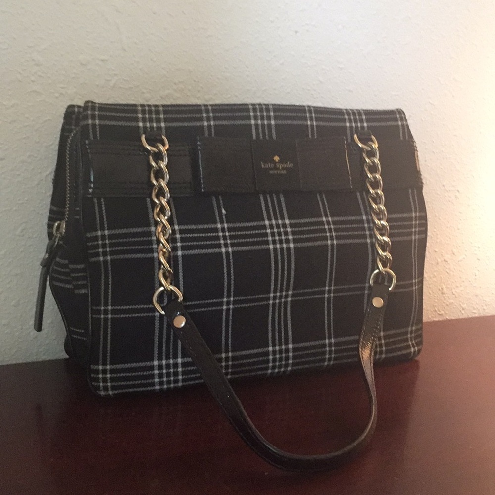 Kate Spade black and white satchel purse